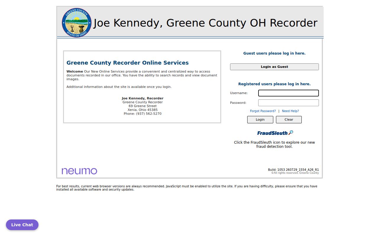 Beavercreek Township residents directory Greene County Recorder document search
