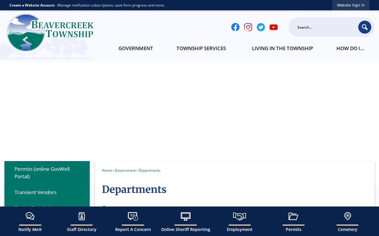 Beavercreek Township residents directory township departments