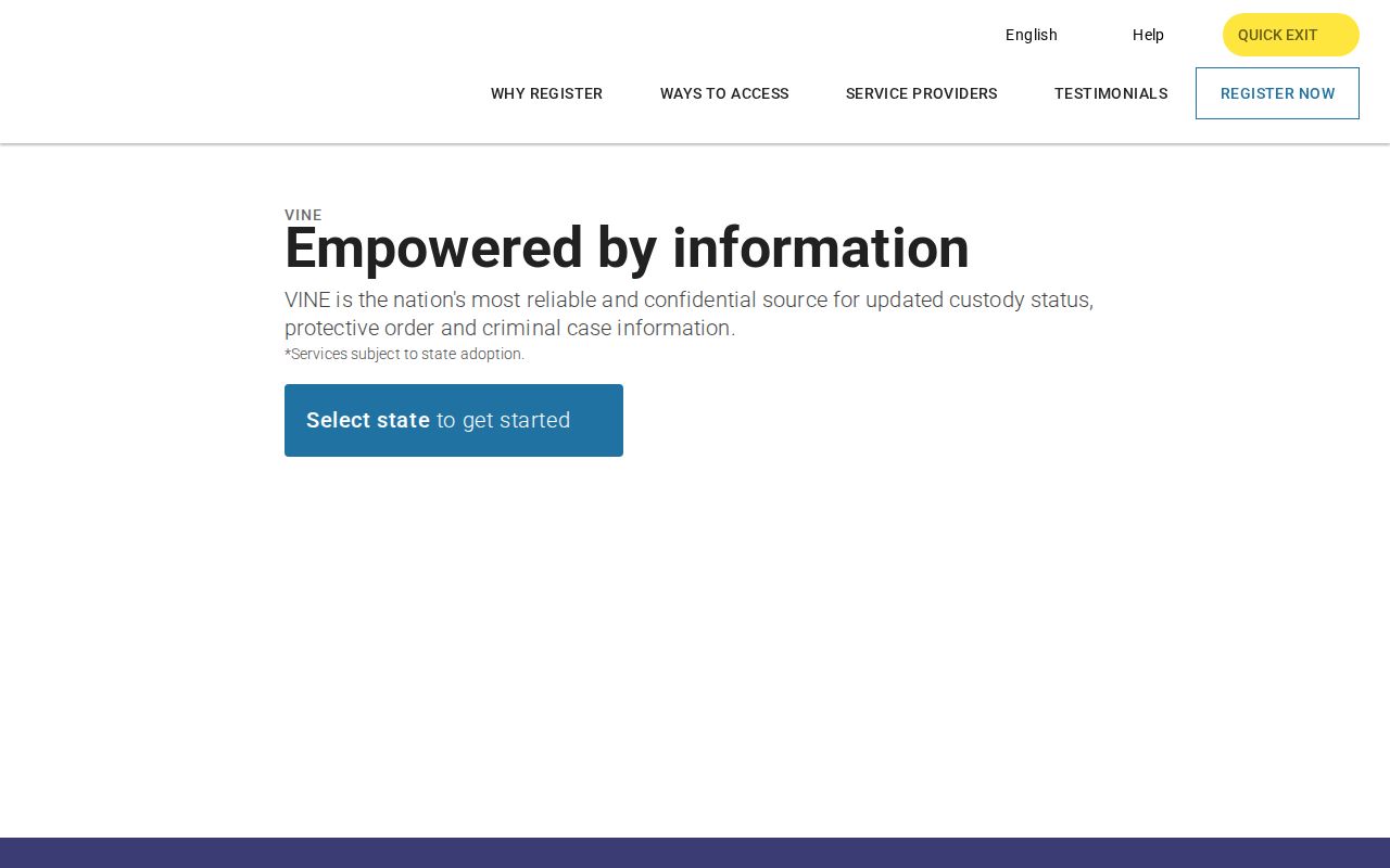 Beavercreek Township resident lookup VINELink victim notification service screen