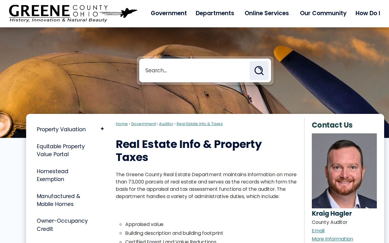 Beavercreek Township street directory Greene County real estate information page